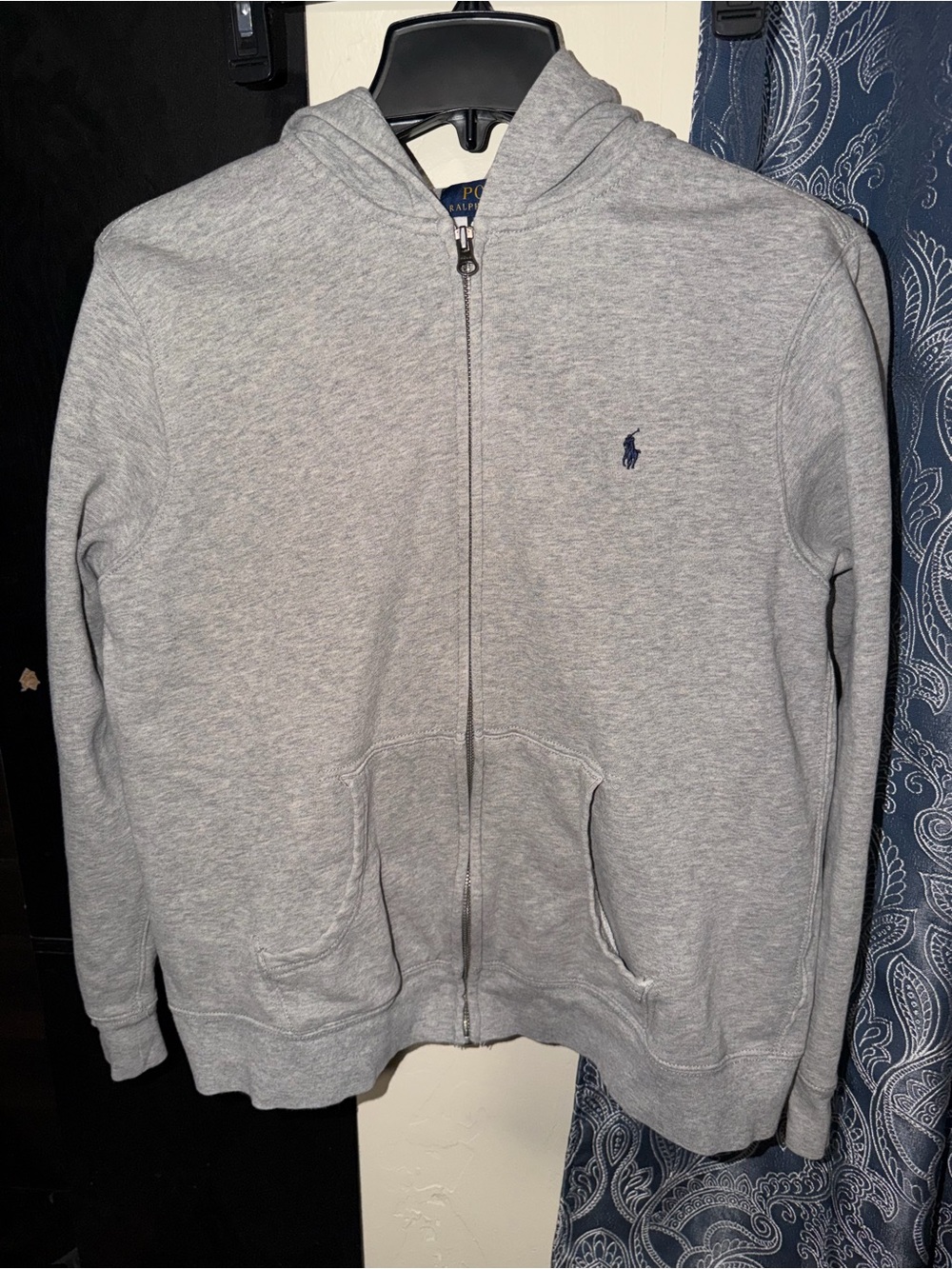 Polo Ralph Lauren Jacket Hoodie Full Zip Gray Youth XL 18-20